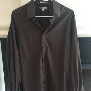 Express fitted stretch cotton button down shirt